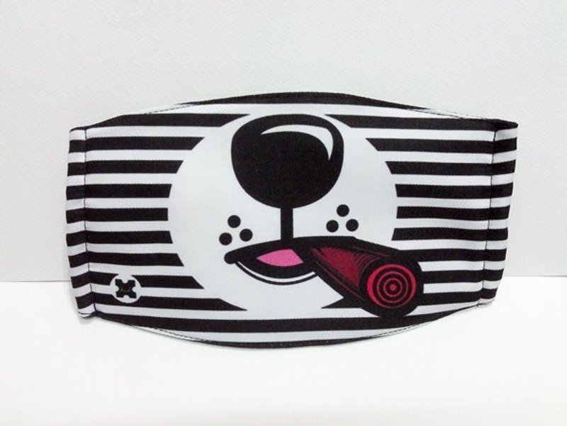 手工印制口罩-熊抽菸系列(彩色底) - 口罩 - 其他材质 多色