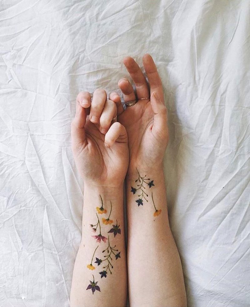 柔彩调色板 -2入纹身贴纸 原创手绘设计 - 纹身贴 - 纸 黑色