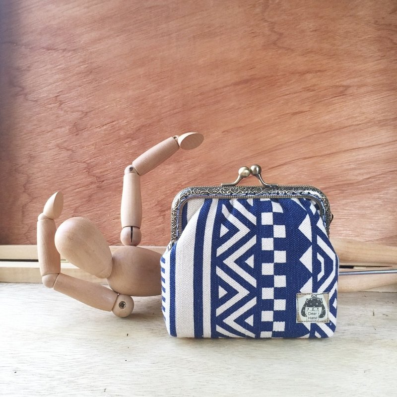 口金包+蓝色民族图腾+ - 零钱包 - 其他材质 蓝色