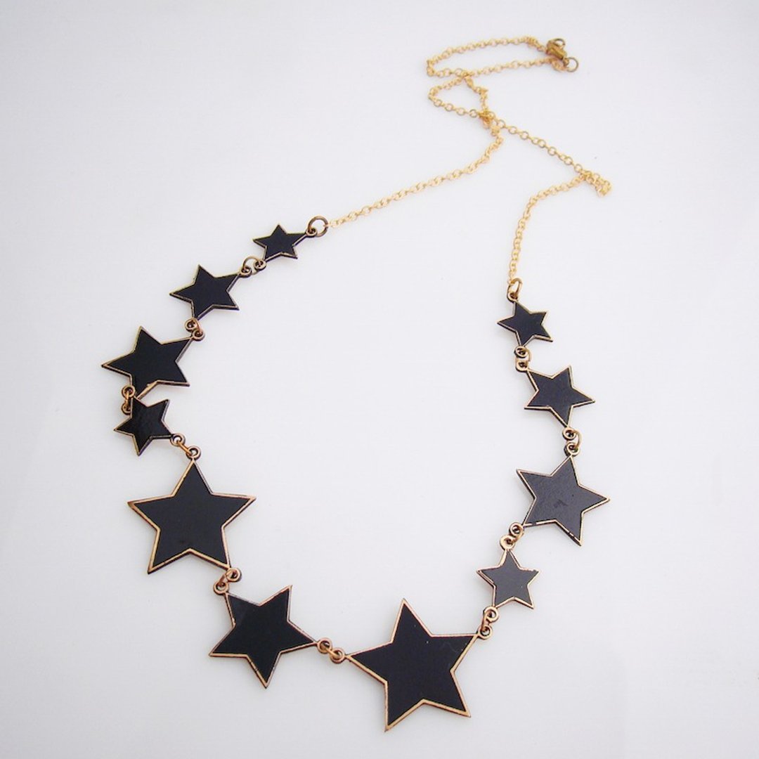 Stars necklace in brass with and enamel color - 项链 - 其他金属 