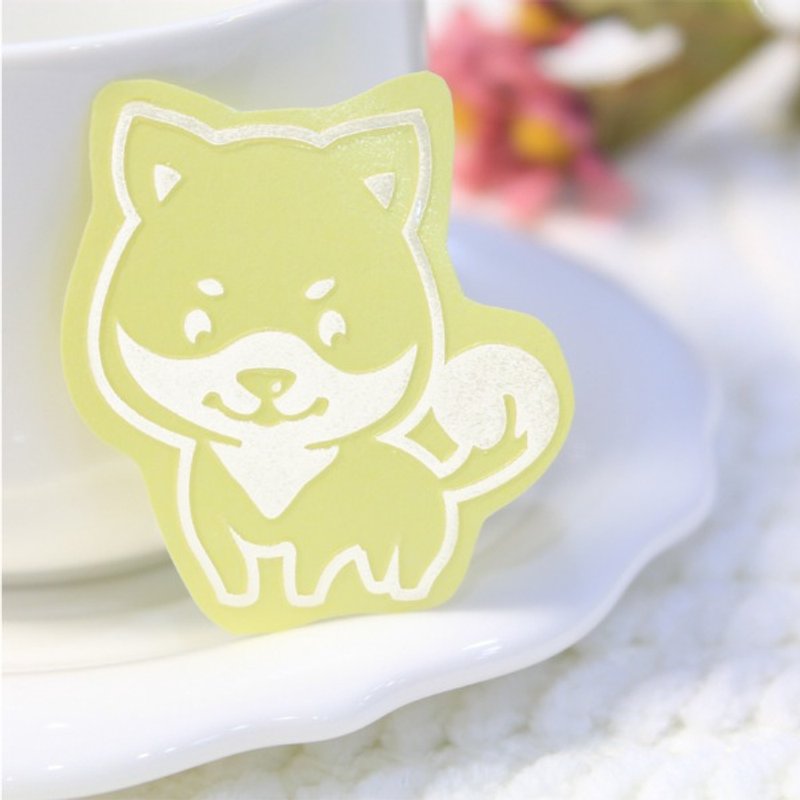 [反光宠物贴纸] 萌犬柴犬.手机壳贴纸.车身贴纸.可爱毛孩.NINKYPUP - 贴纸 - 其他材质 白色