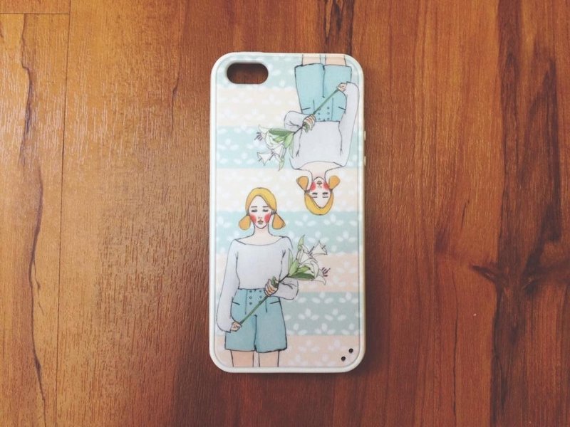 甜蜜生活女孩系列 百合花少女 iphone5/5S 手机壳 - 手机壳/手机套 - 塑料 白色