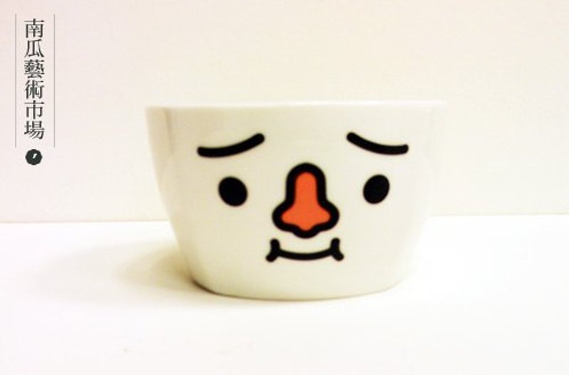 豆腐人 八字眉招牌表情 五入瓷碗  - 碗 - 其他材质 白色