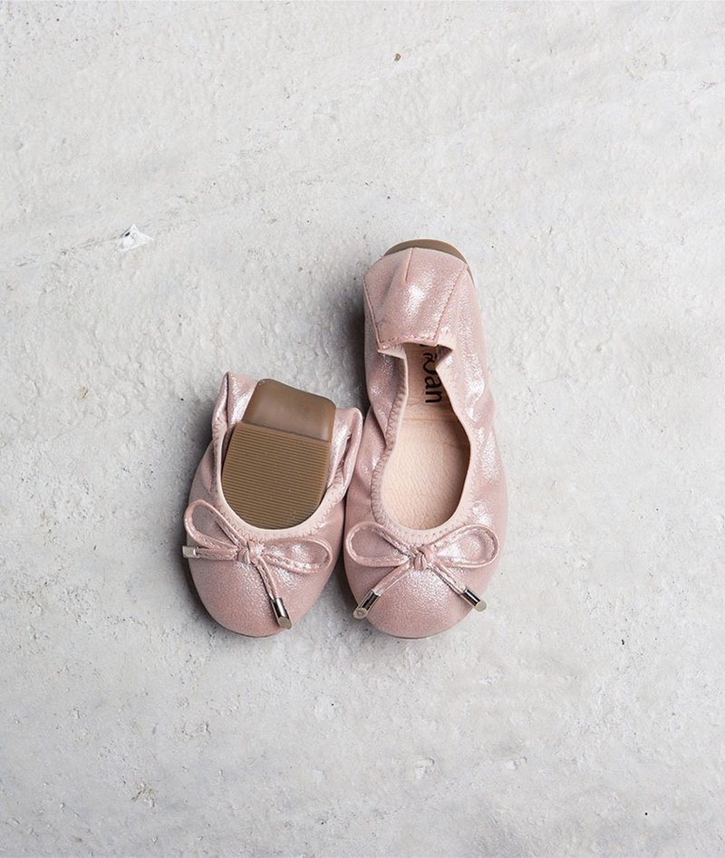 零码-【纯真女孩】折叠芭蕾舞鞋-粉红气泡(童鞋)(32) - 芭蕾鞋/娃娃鞋 - 真皮 粉红色