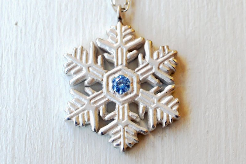 [Winter limited] snow crystal necklace (dendritic Rokka) - 项链 - 其他金属 白色