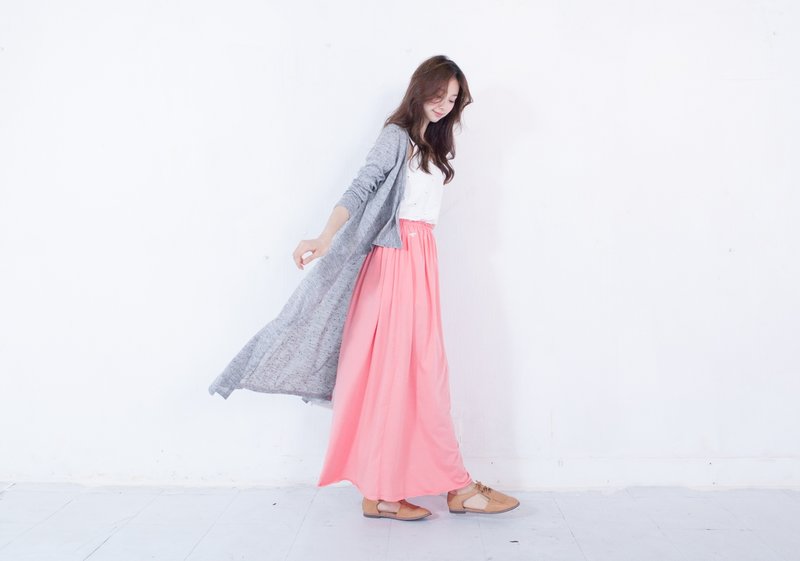 SUMI◆超长版垂坠领长袖罩衫◆4AF500_浅灰 - 背带裤/连体裤 - 棉．麻 灰色