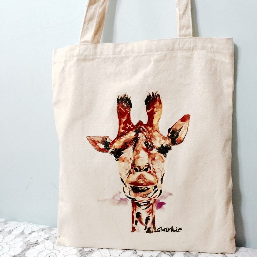 长颈鹿布袋 GIRAFFE TOTEBAG - 侧背包/斜挎包 - 其他材质 多色