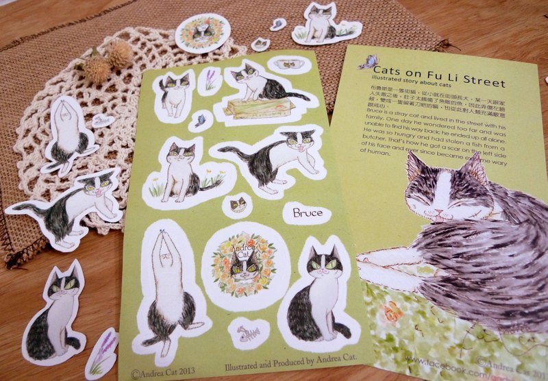 Andrea Cat-布鲁斯贴纸 - 贴纸 - 纸 多色