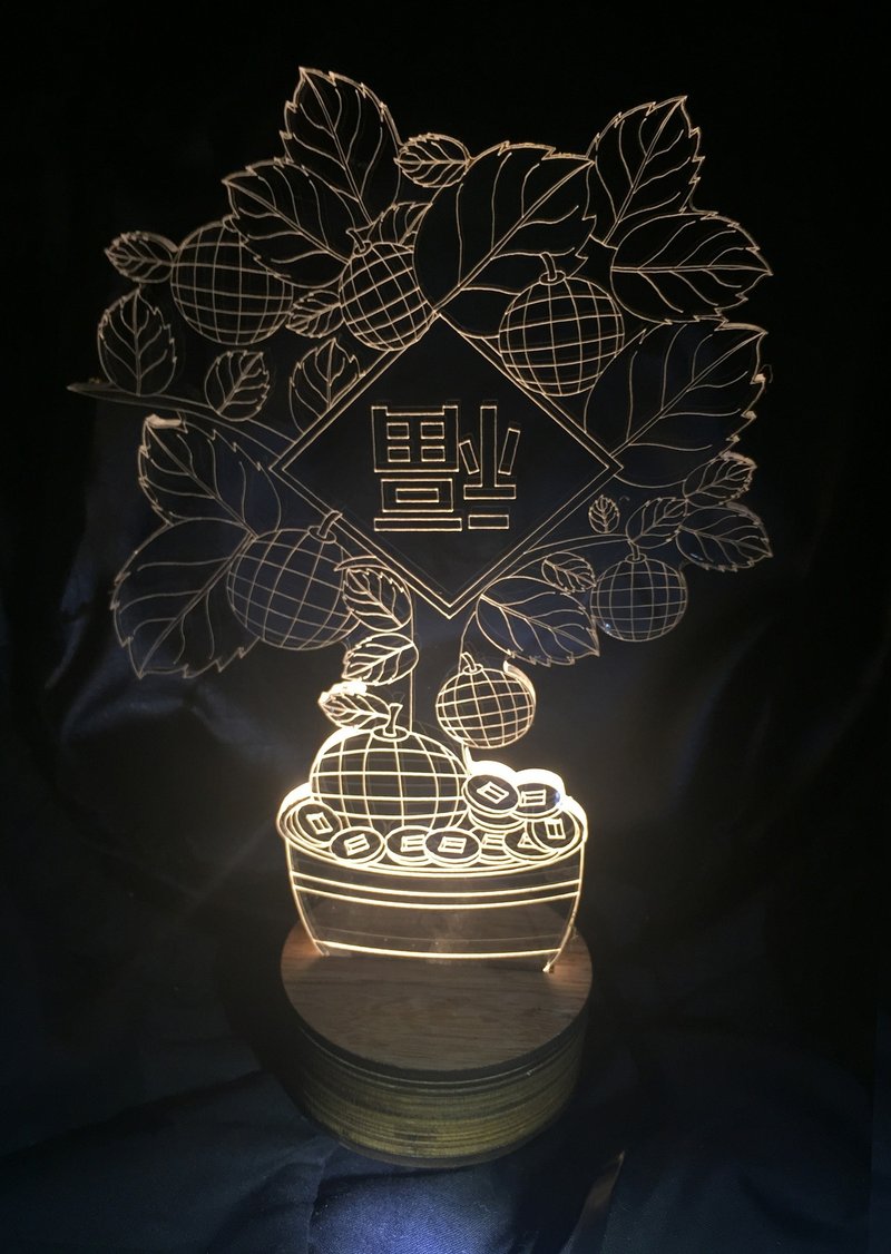 LightXLife 3D夜灯-桔树 - 灯具/灯饰 - 木头 金色