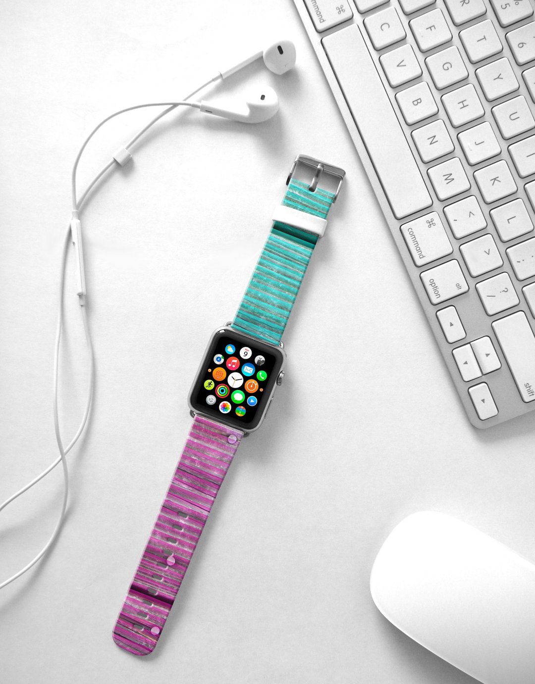 Apple Watch Series 1 , Series 2, Series 3 - Apple Watch 真皮手表带，适用于Apple Watch 及 Apple Watch Sport - Freshion 香港原创设计师品牌 - 双色木纹 03 - 表带 - 真皮 
