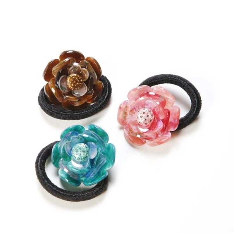 印象花园,水钻莲发束,发圈-三色 - 发饰 - 压克力 