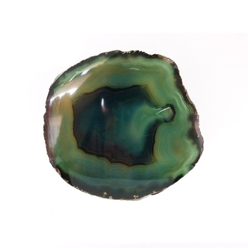 【MSA 品酒矿石杯垫】(绿色系) 玛瑙天然矿石酒杯垫 摆饰石雕刻字艺术品(附赠小木架) - 酒杯/酒器 - 其他材质 绿色