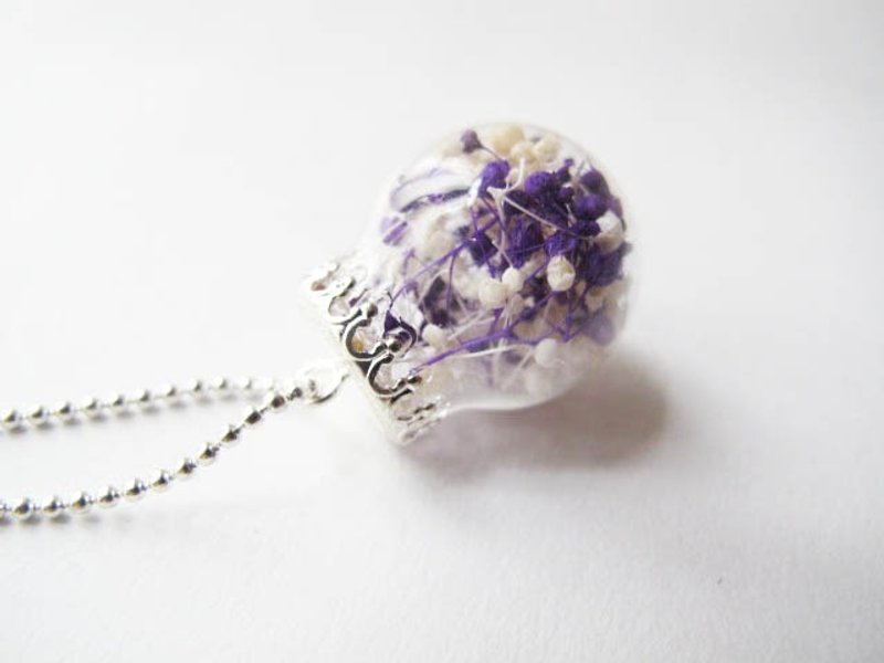 ＊Rosy Garden＊香芋牛奶满天星玻璃球项链 - 颈链 - 玻璃 紫色