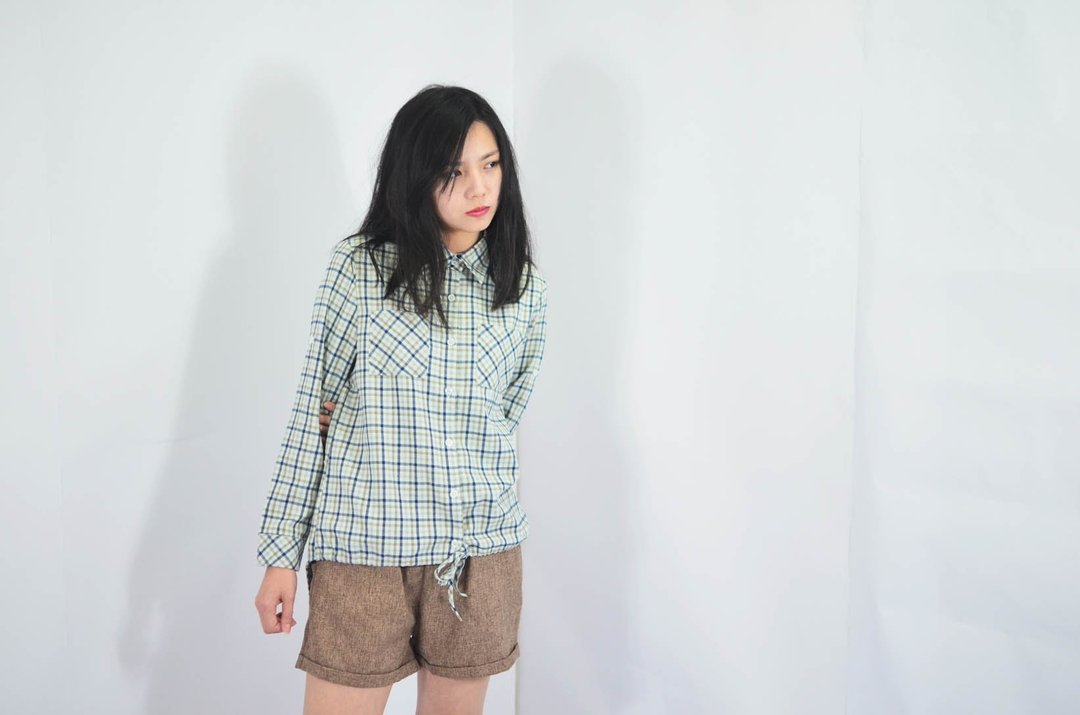 humming-格纹抽绳衬衫-Checked Drawstring Shirt-HWS1320-01 - 女装衬衫 - 棉 多色