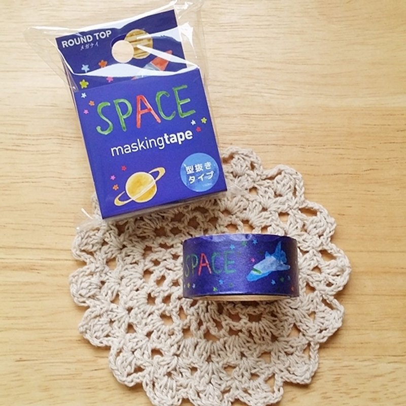 ROUND TOP x Meganai 花边和纸胶带【小宇宙 (RT-MKM-003)】 - 纸胶带 - 纸 蓝色
