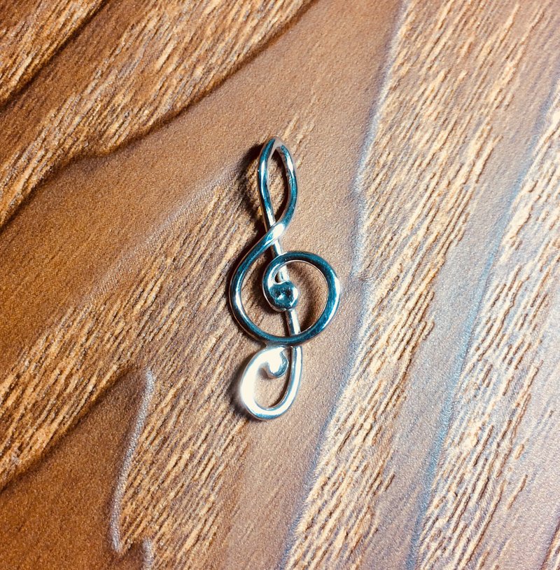 云语~高音符号项练坠饰~(手工打造·999银坠项链) - 项链 - 银 银色