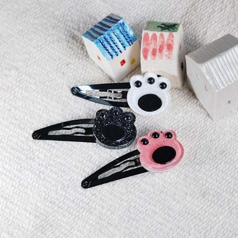 熊脚印,小侧夹,浏海夹-三色 - 发饰 - 压克力 