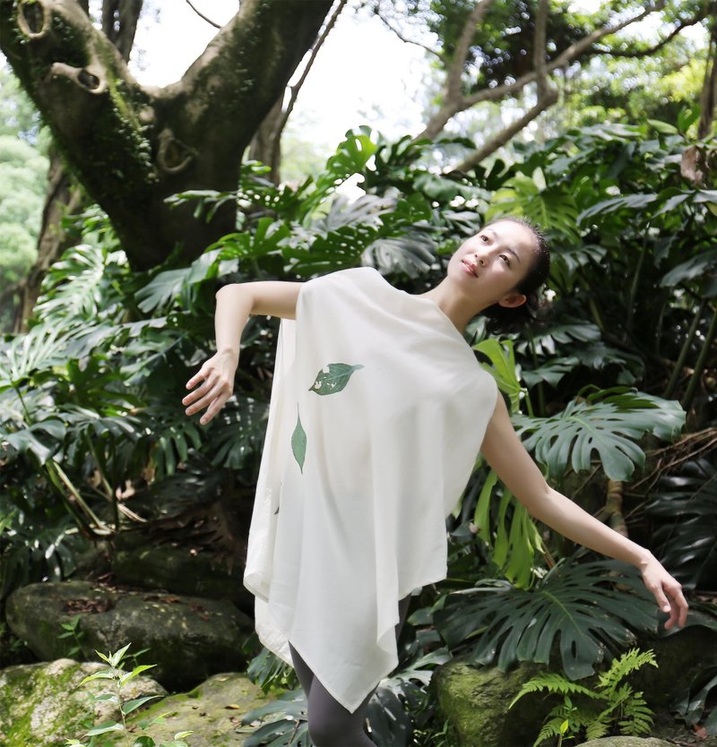 免邮优惠！矩⊕绵麻叶拓不规则上衣 - 女装上衣 - 其他材质 白色