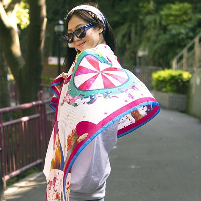 Lion&Horse长形丝巾---美感来自于融入生活的艺术Minervac - 丝巾 - 植物．花 多色