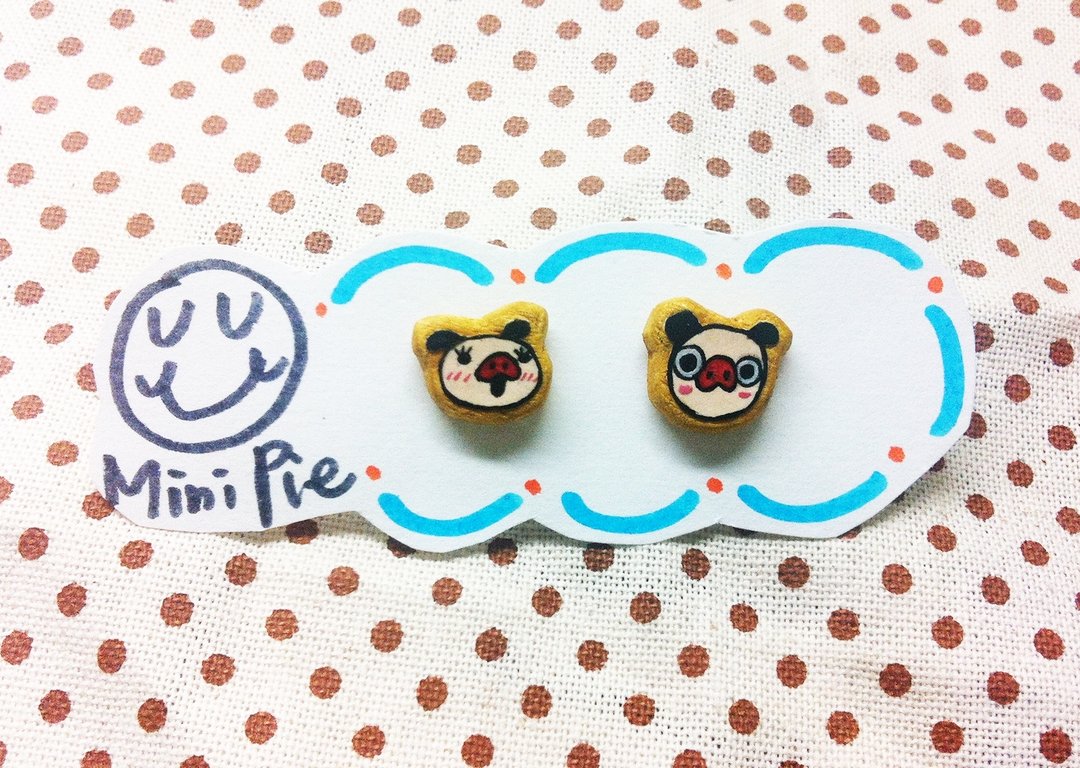 ~~mini 新品上市～～猪猪超人情侣糖霜饼干耳环(可改耳夹式) ((满500随机送神秘小礼物)) - 耳环/耳夹 - 其他材质 多色