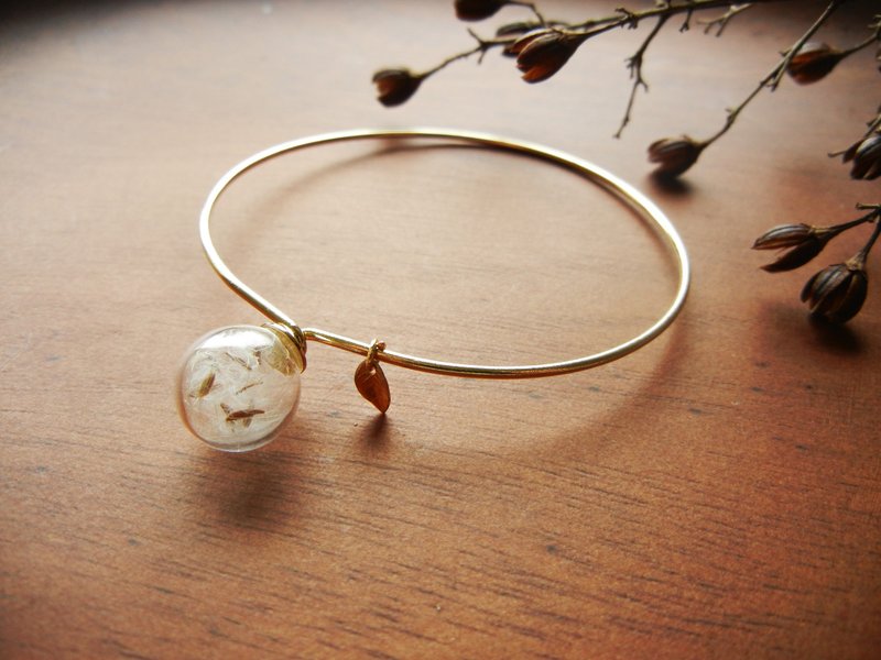 *coucoubird*蒲公英小叶手环-金 - 手链/手环 - 玻璃 金色