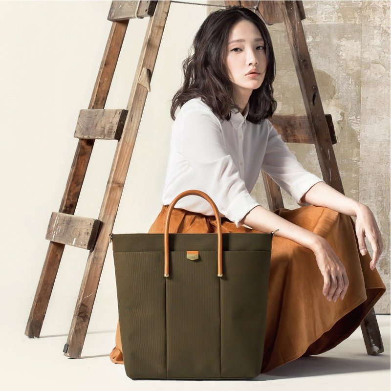 凯旋门长托特包-橄榄绿 - 手提包/手提袋 - 其他材质 卡其色