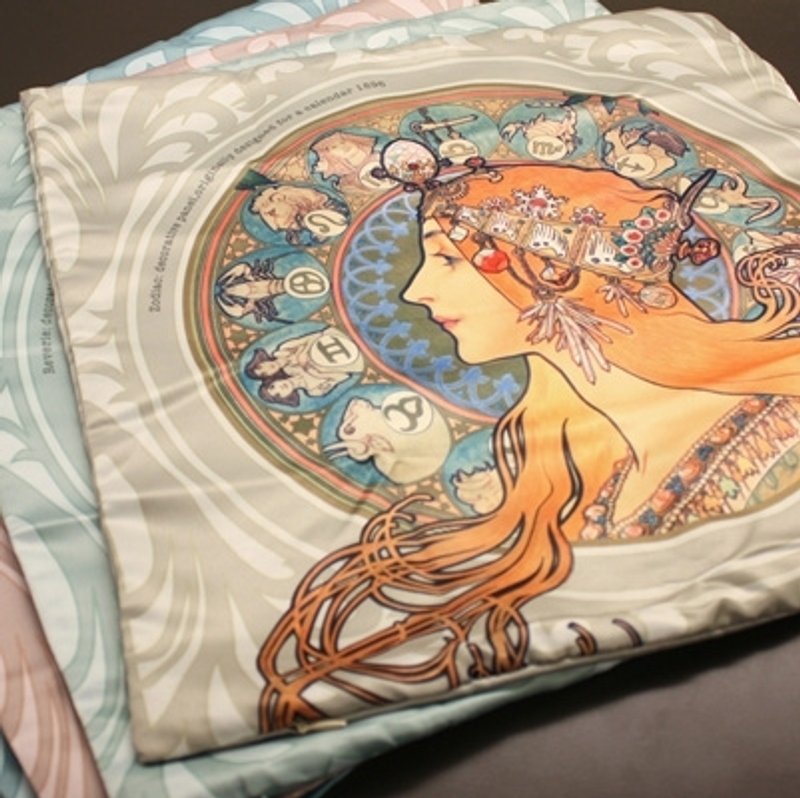 艺术大师  慕夏-黄道十二宫枕套 - 枕头/抱枕 - 其他材质 多色