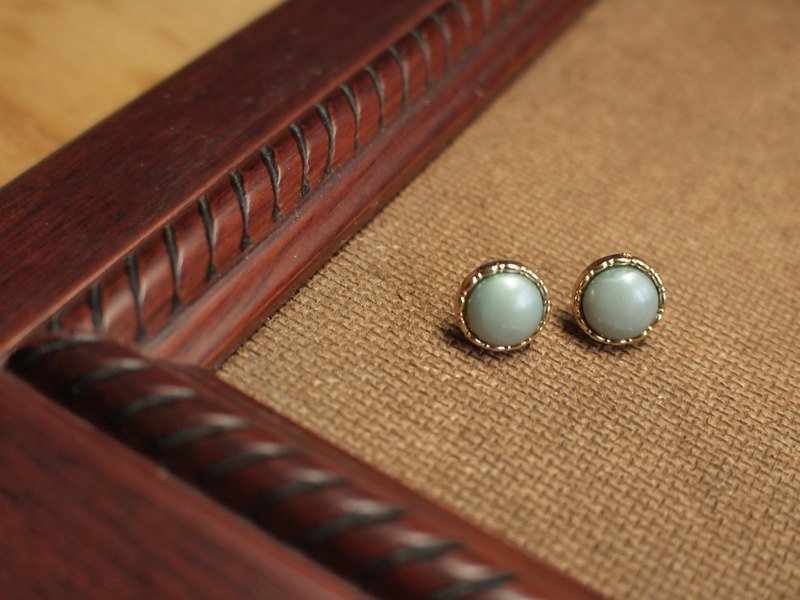 Circle dot 粉蓝色的忧心 不锈钢耳针 耳环 0073 - 耳环/耳夹 - 塑料 蓝色