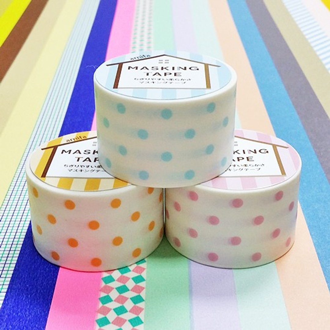 日本 amifa 和纸胶带 30mm 3入组【31362 粉色点点】 - 纸胶带 - 纸 多色
