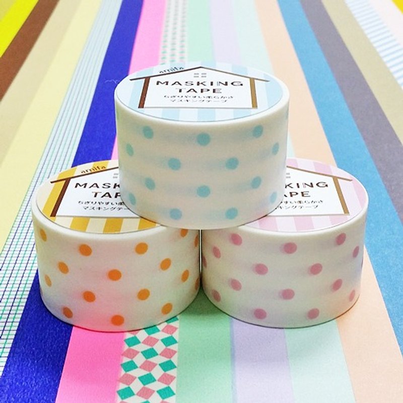 日本 amifa 和纸胶带 30mm 3入组【31362 粉色点点】 - 纸胶带 - 纸 多色