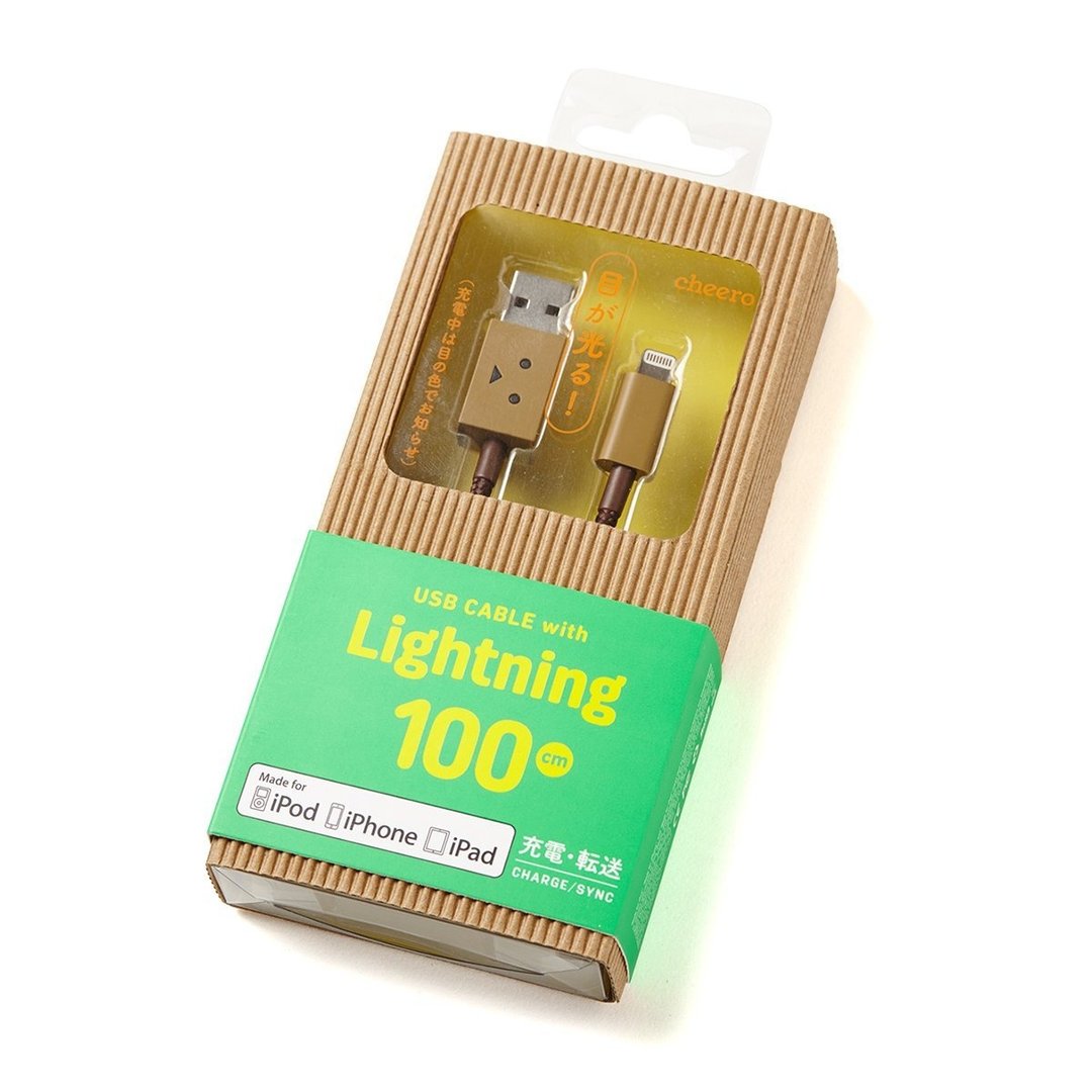 cheero阿愣lightning USBi5/5S,i6/i6plus,iPad mini/air充电传输线／MFi认证／100厘米 - 充电宝/传输线 - 塑料 咖啡色