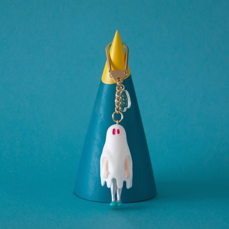 鬼怪小子 钥匙圈 银色 - 钥匙链/钥匙包 - 塑料 白色