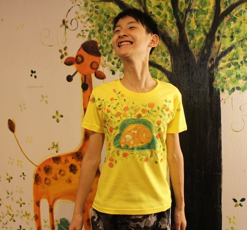 Sylvia手绘T之午后 - 女装 T 恤 - 颜料 黄色