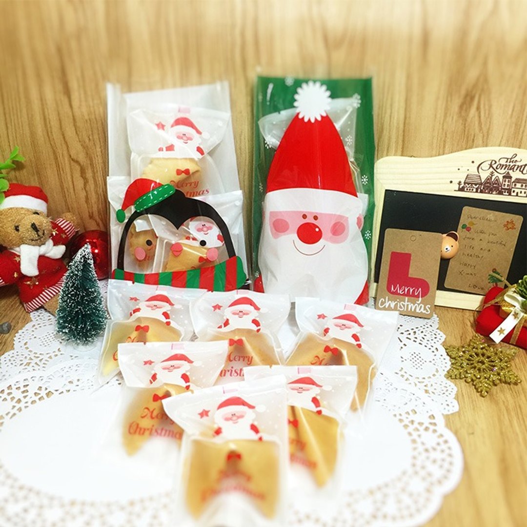 【QUOTES天天幸运饼】交换礼物 圣诞礼物 幸运饼干 牛奶风味 Merry Christmas FORTUNE COOKIE - 手工饼干 - 新鲜食材 红色