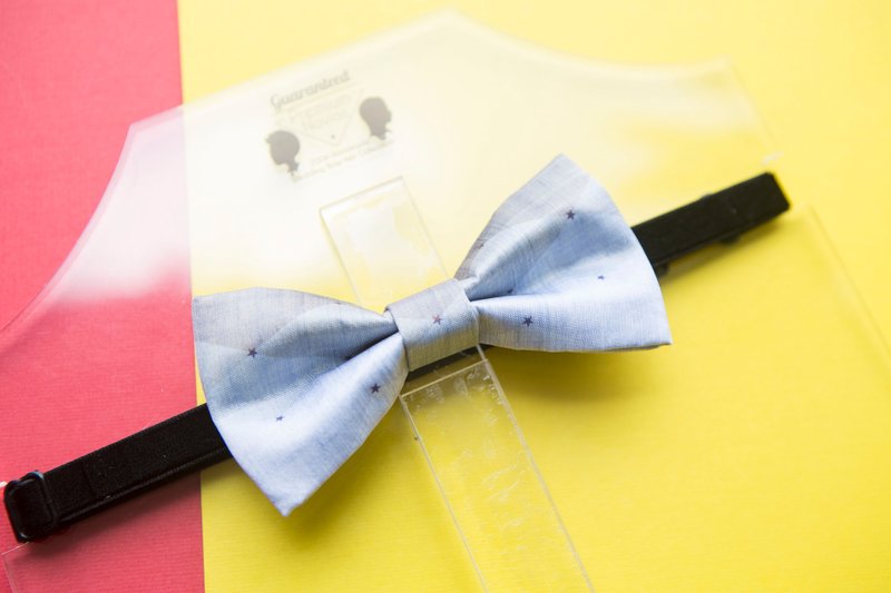 Style 0081 可磨篮的天空  纪念 婚礼 主持 牛仔蓝色兄弟领结 - 颈链 - 聚酯纤维 蓝色