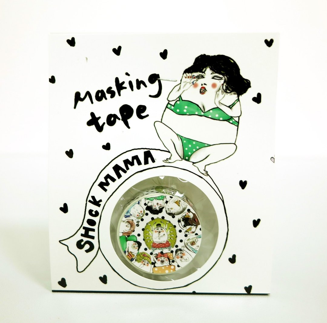 [和纸胶带]Shock MAMA-点点 - 纸胶带 - 纸 白色