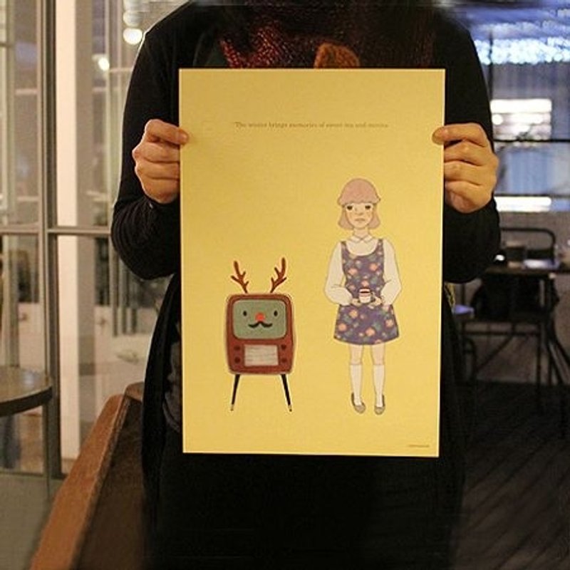 GentleWave-彩绘插画消息海报-午茶女孩,GTW-MP002 - 海报/装饰画/版画 - 纸 多色