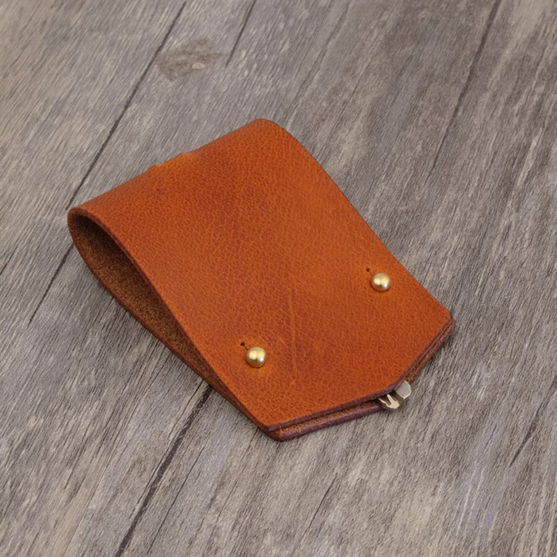 手工植鞣牛皮钥匙包 - 钥匙链/钥匙包 - 真皮 红色