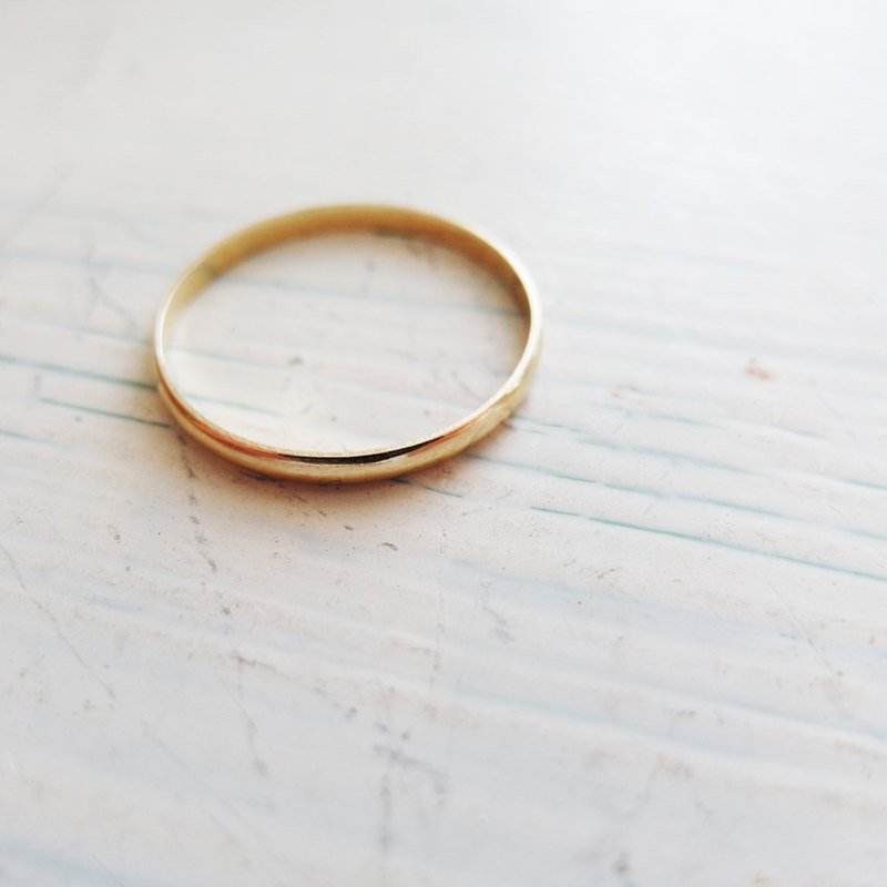 Cha mimi。简单生活。K金色素面 细戒 - 戒指 - 宝石 金色