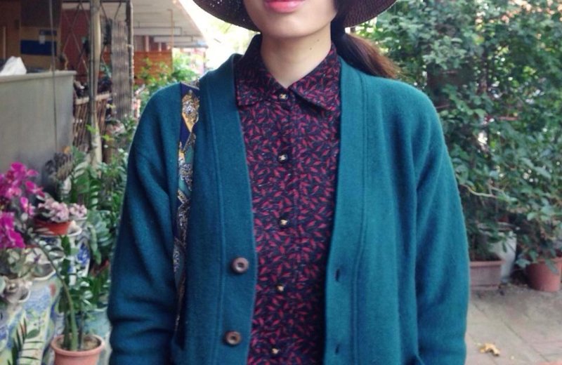 经典祖母绿羊毛开襟外套 - 女装针织衫/毛衣 - 其他材质 绿色