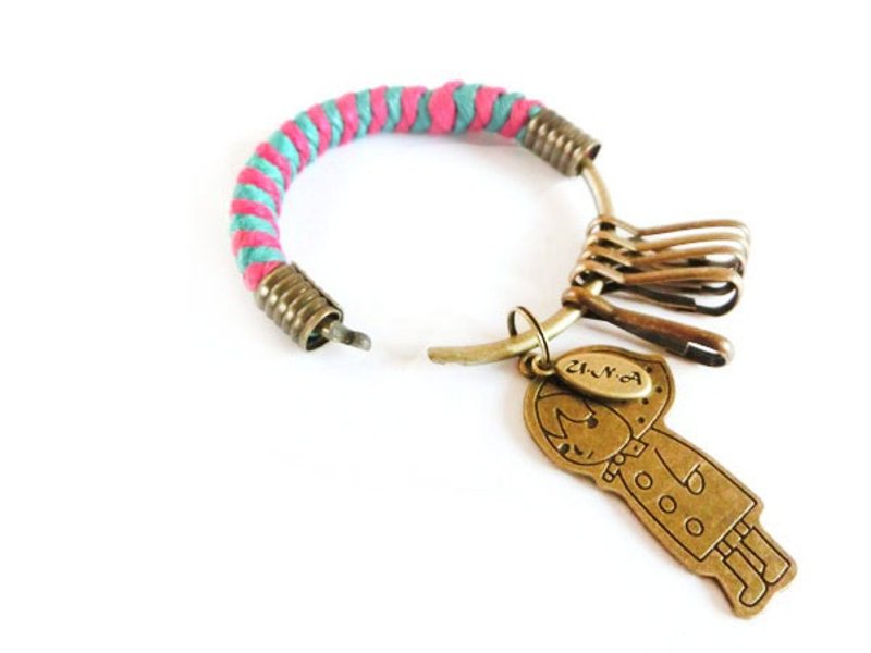 钥匙圈(中)6CM 下单处 可开式 手工编织 腊绳 铁环 定制化 - 钥匙链/钥匙包 - 其他材质 多色