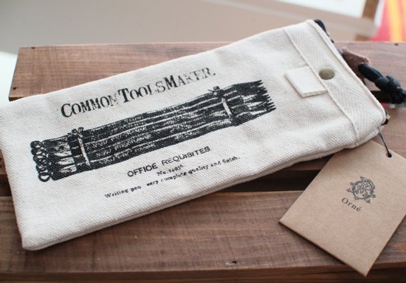 日本帆布笔袋 - 铅笔盒/笔袋 - 其他材质 白色