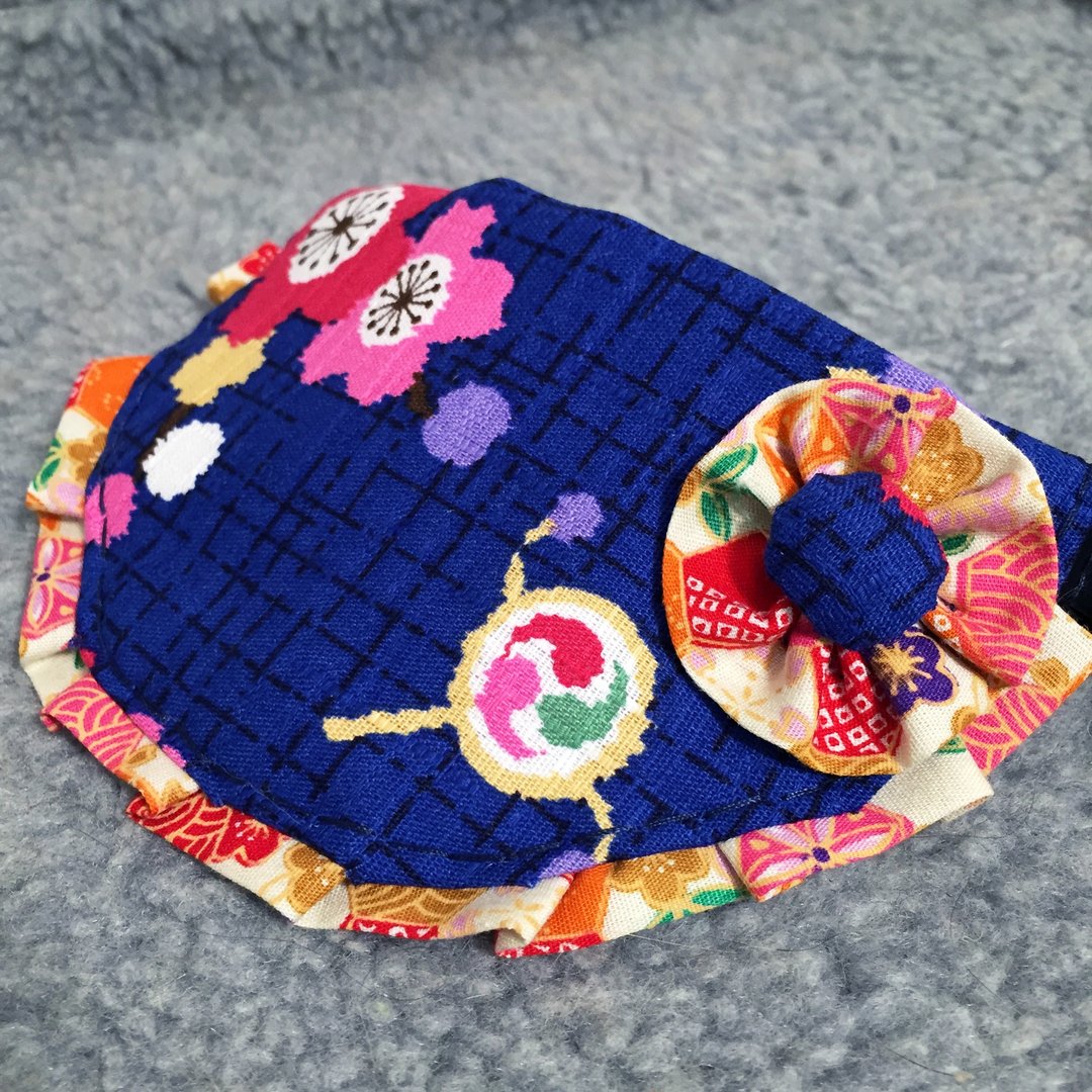 宝蓝色和风口水肩  猫咪 狗狗 项圈 S size - 衣/帽 - 其他材质 多色