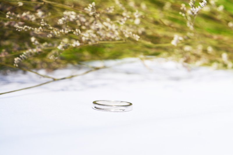 Promise约定系列- 轨迹 / 纯银手工戒指 - 戒指 - 纯银 白色