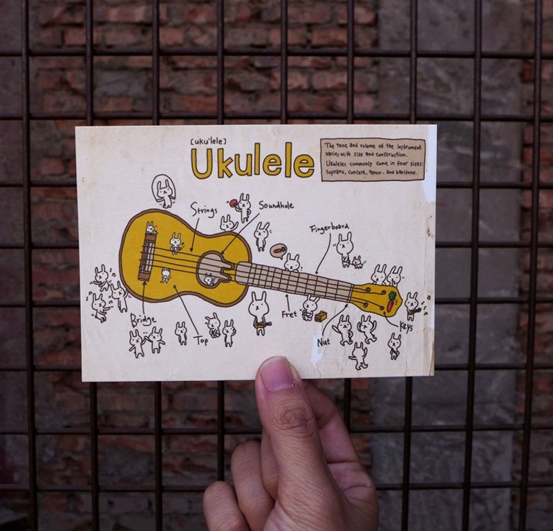设计明信片｜ukulele - 卡片/明信片 - 纸 多色