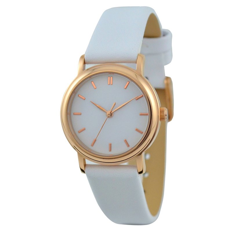 女装玫瑰金13条钉白面-女性手表-全球包邮 - 女表 - 其他金属 白色