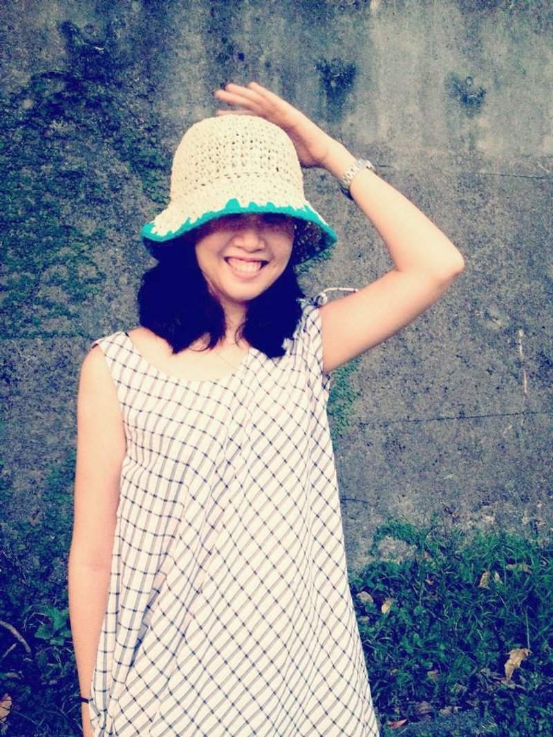 【endorphin】夏日纸绳+毛线编织渔夫帽 - 帽子 - 其他材质 白色