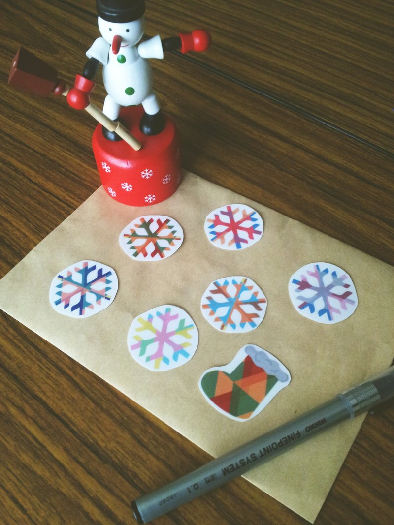 缤纷雪花手剪贴纸 - 贴纸 - 塑料 多色