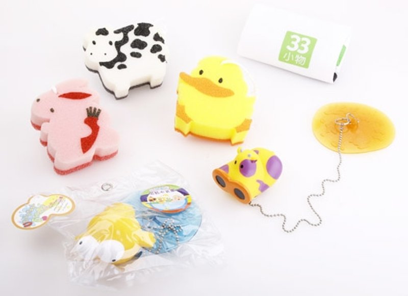 动物爱洗澡组(沐浴棉+水塞) - 其他 - 其他材质 