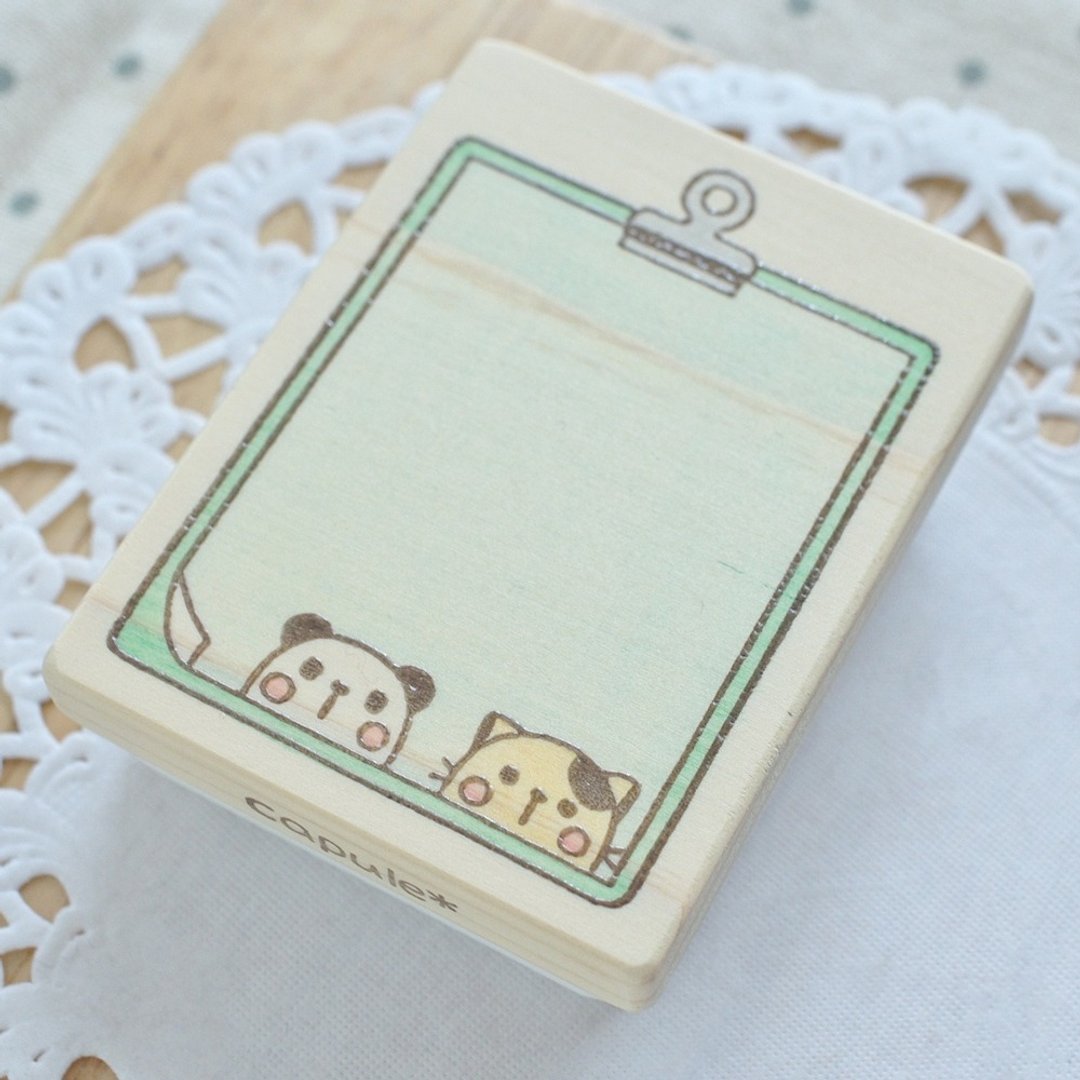 Clipboard frame Hanko - 印章/印台 - 橡胶 绿色